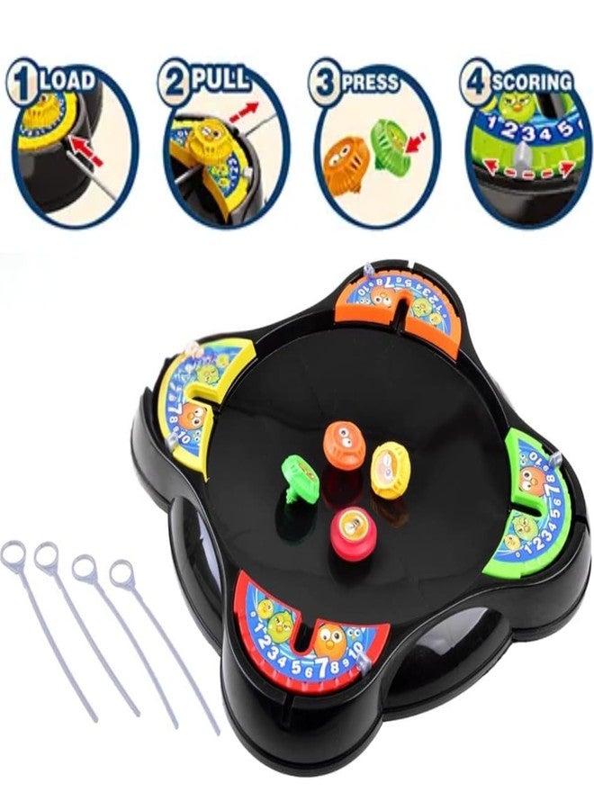 KRIMION 4 Player Spinning Battle Top Game, Gyro Battle Toy with Emoji Launchers, 4 Spinners & Launchers for Kids, 3+ Years - Image 5